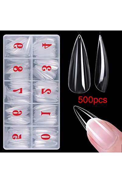 Choice 500Pcs Dolicone 500Pcs/Box Needle Tip Nail Tips Transparent Colorless ...