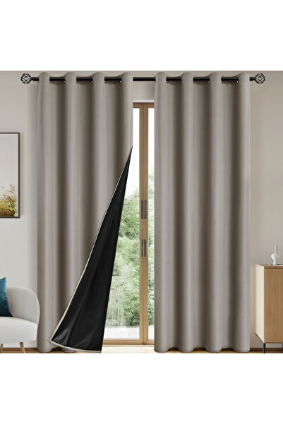 Choice Grommet Top 100X130cm Khaki 1panel Solid 100% Blackout Curtains with G...