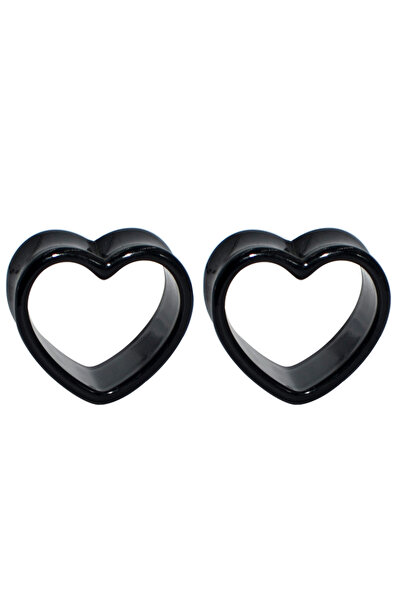 Choice 10mm Black Acrylic Love Black White Heart Shaped Hollow Transparent Ea...