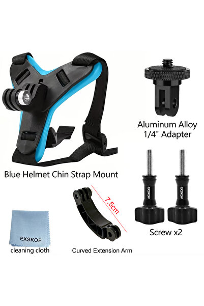 Choice11 Blue 7.5cm Extension Motorcycle Helmet Chin Strap Mount for GoPro He...