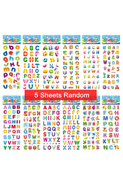 Choice9 5 Letter Stickers 5 Sheets Kids Stickers Puffy Stickers for Children ...