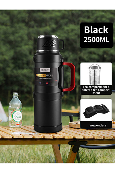Choice Black-2.5L 1 PC Large thermos -1.7L/2.0L/2.5L stainless steel thermos,...