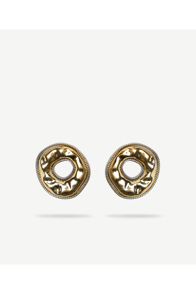 Yargıcı Textured Gold Earrings