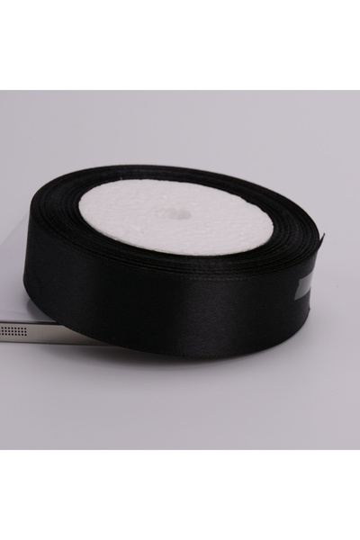 Choice 22 Meters Length 2.5cm Wide Black Single Face Satin Ribbon 6-10-12-15-...