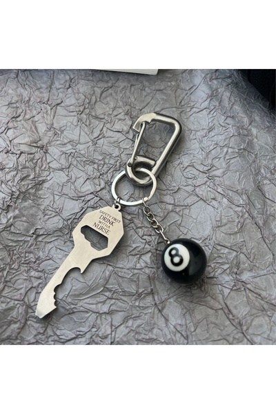 Choice A -3 10.8 3D Black No 8 Billiard Keychain Lucky Dice Beer bottle opene...