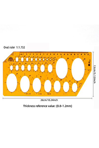 Choice K-101 Circular oval ruler durable K Resin drawing design furniture arc...