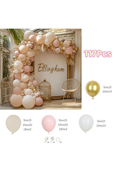 Choice أخرى BL50505-117Pcs 117Pcs طقم قوس بالونات وردي بيج طقم قوس بالونات ذه...