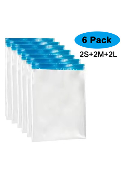 Choice 6 Combo 2S 2M 2L Travel Compression Bags, Roll Up Travel Space Saver B...