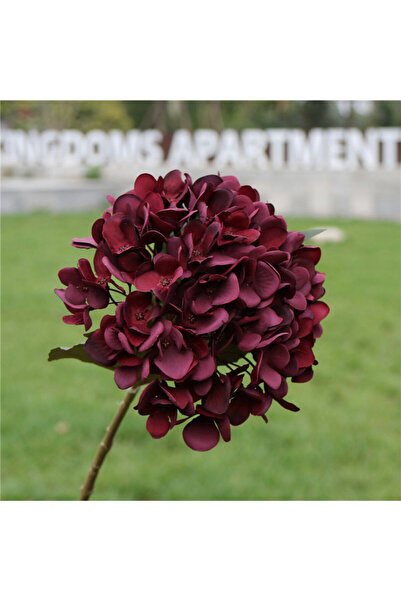 Choice4 1pc Burgundy Artificial Hydrangea Wreath Wedding Flowers Wall Home Ro...