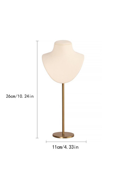 Choice Beige L Jewelry Stand Display Necklace Holder T-Bar Plated Metal Table...