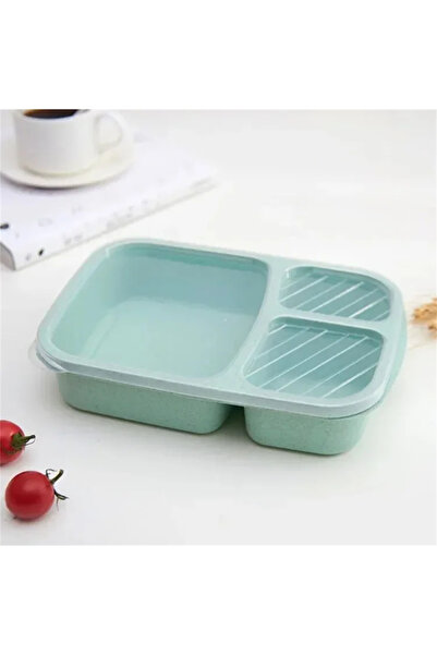 Choice 1 Green 1/4pack Bento Lunch Box Set 3 Compartment Food Storage Contain...