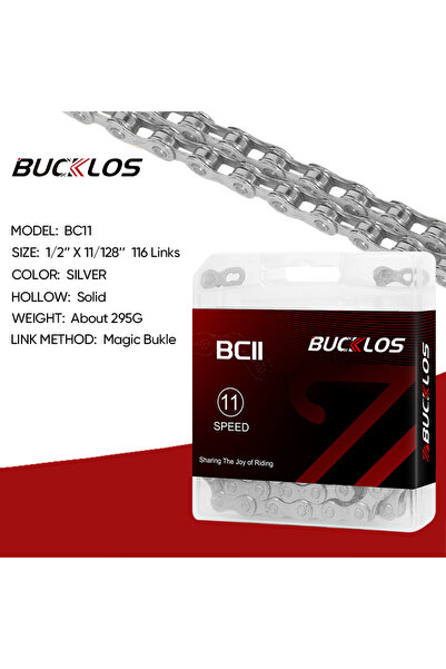 BUCKLOS 11 SPEED SILVER MTB Bike Chain Road Bicycle Corrente 8/9/10/11/12S Mo...