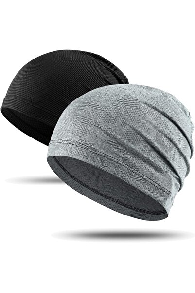 Choice Black-Light gray 2PCS Quick-drying Running Caps Summer Breathable Cool...