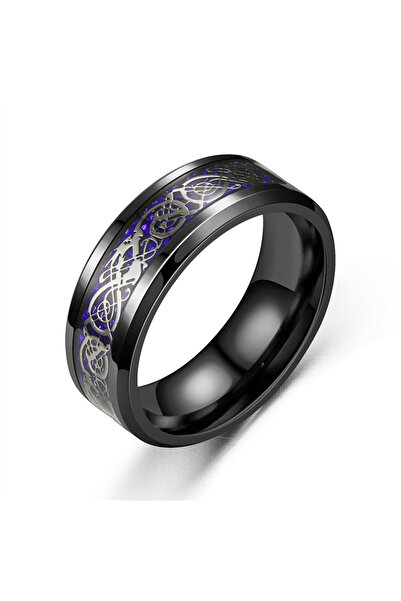 Choice 8 PURPLE Classic 8mm Black Tungsten Wedding Celtic Dragon For Men Fash...