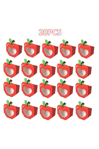Choice as shown 20Pcs 10/20Pcs Apple Window Candy Boxes Heart Winow Gift Box ...