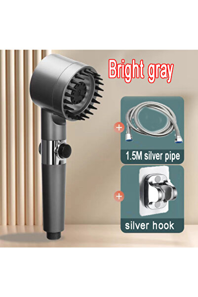 Choice15 style3 4 Modes Shower Head High Pressure Showerhead One-Key Stop Wat...
