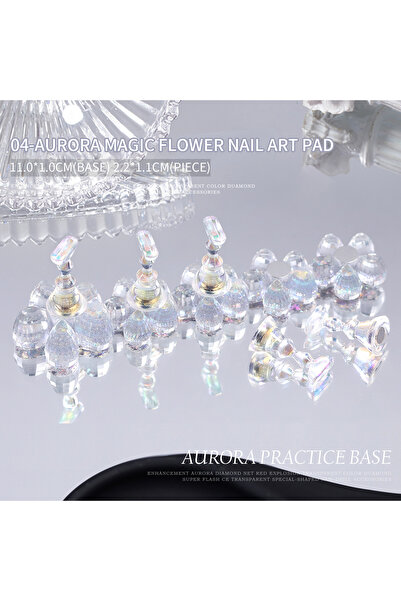 Choice 01 1pcs Aurora Flower Magnetic Nail Tip Display Stand for Manicure Pre...