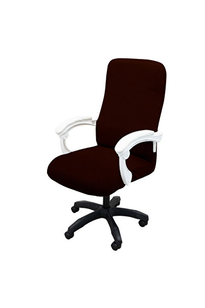 Choice M Dark Brown Thickened Jacquard Stretchable Computer Office Chair Cove...