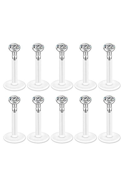 Choice 8mm Crystal 2mm 10pcs 16G Czech Crystal Clear Flexible Bioflex Acrylic...