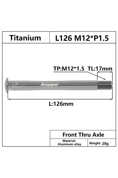 Choice L126 M12x1.5 TL17 HEPPE MTB Road Bike Titanium Thru Axle Ultra Light B...