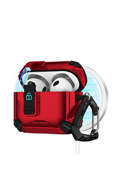 Choice14 For Airpods 4 Case Red For AirPods 4 Generation Case Magnetic Automa...