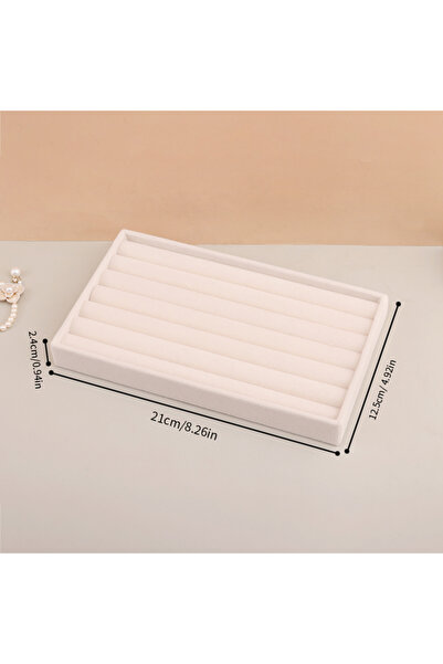 Choice green Velvet Jewelry Tray Storage Drawer Small Stackable Beige Jewelry...