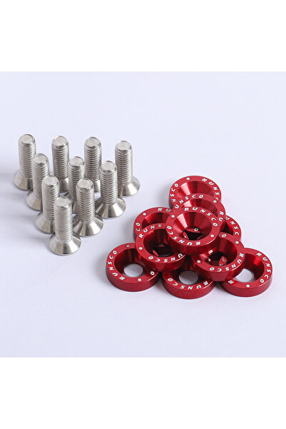 Choice red Aluminum M6 Fender Washers and Bolt License Plate Frame Washer Bol...