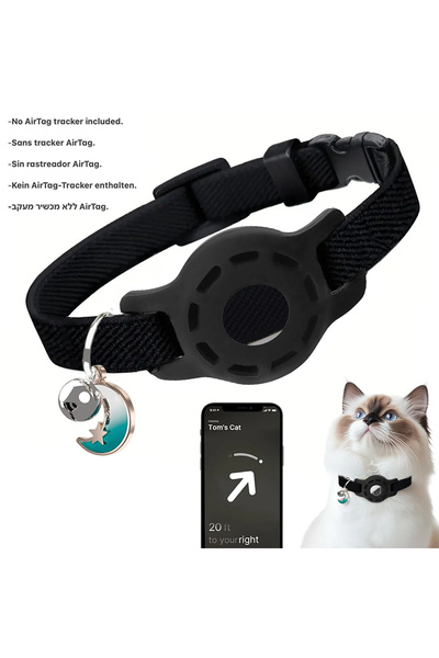Choice S-16-25cm(No AirTag) Black(No tracker) Fashion Airtag Pet Collar Adjus...
