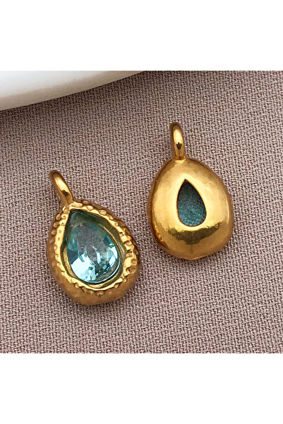 Choice1 T1557-5pcs 5pcs Stainless Steel Teardrop Charms Inlaid with Crystals ...
