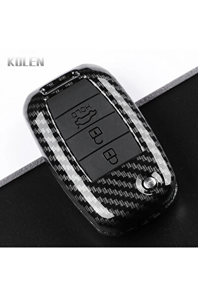 Choice9 3 Btn Carbon ABS Carbon Fiber Style Car Key Case Cover Fob For Kia Ri...