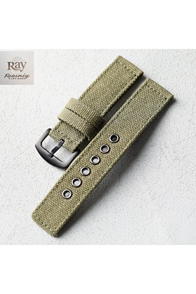 Choice6 20mm Green Brack Buckle Rough style canvas strap, 20MM 22MM 24MM thic...