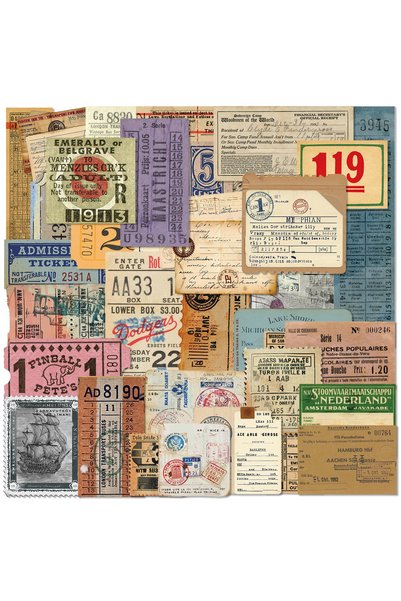 Choice1 Style E-100PCS 100PCS Vintage Aesthetic Stickers Plant Map Theme Stic...