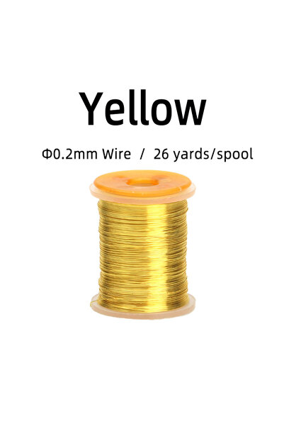 Choice 1PC Yellow 1PC 0.2mm Fine Fly Tying Copper Wire For Trout Bass Fly Fis...