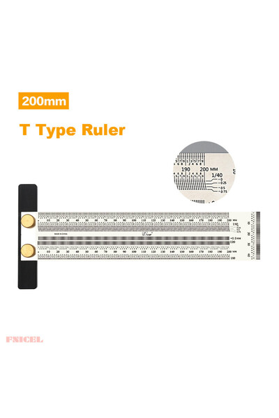 Choice 200mm no pen High-Precision Scale Ruler T-Type Hole Ruler Stainless Wo...