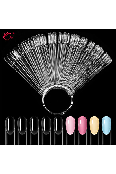 Choice1 Clear-50PCS TP 50PCS Transparent Natural Nail Display Tips Oval Fan-S...