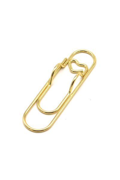 Choice4 Golden Multifunctional Metal Paper Clip with Integrated Pen Holder fo...