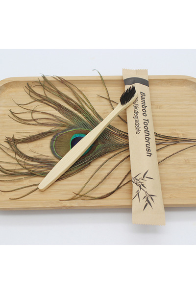 Choice4 100Pcs Black Bamboo Toothbrushes 100Pcs Eco Friendly Resuable Toothbr...