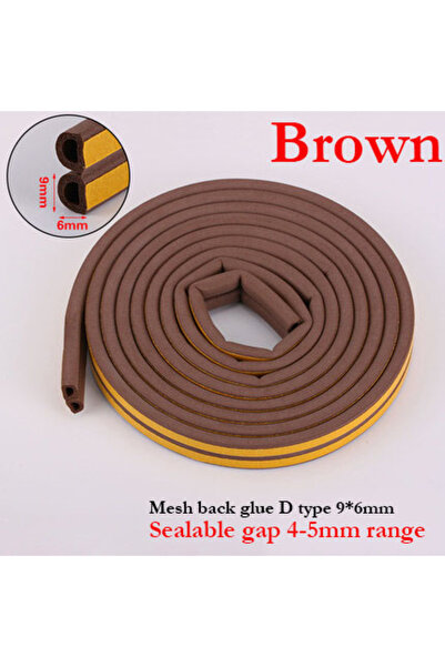 Choice Brown D 9x6mm 5Meters DIPE Self-Adhesive Door And Window Sealing Strip...