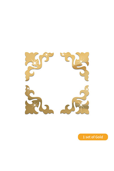 Choice 10x10cm-4PCS gold Furniture Decoration Mirror Sticker 3D Wallsticker A...