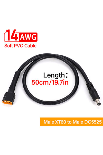 Choice 1pcs XT60 Male Bullet Connector To Male DC DC5525 Power Cable Adaptor ...