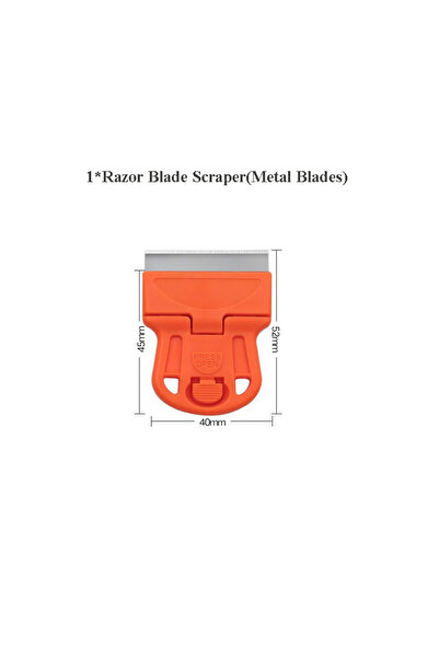Choice one orange Mini Plastic Razor Blade Scraper Glass Cleaning Scraper Wit...