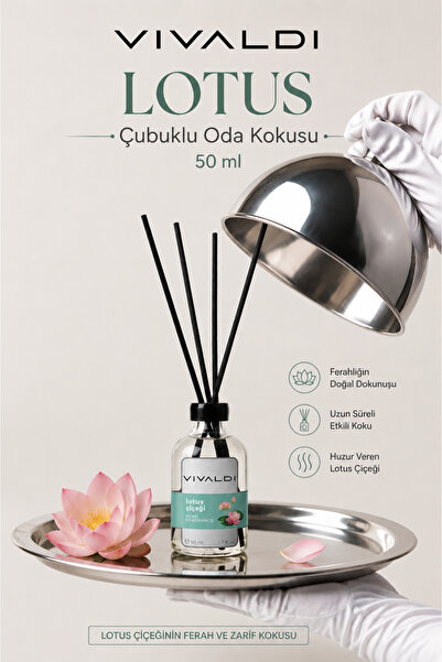 Vivaldi Home Lotus Çiçeği Çubuklu Oda Kokusu 50 ml, Taze, Ferah & Kalıcı Koku