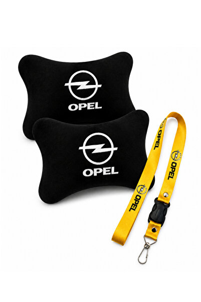 TUSBA MARKET Opel Uyumlu Nakışlı Siyah Polar Ortopedik Seyahat Boyun Yastık /...