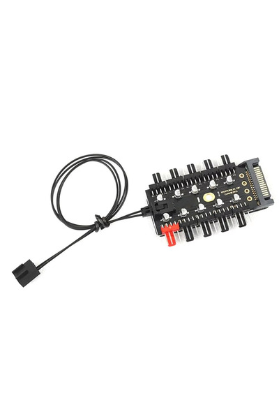 choice2 1Pc SATA Teucer PC Cooler Fan HUB 1 to 10 12V 4 Pin PWM Splitter Exte...