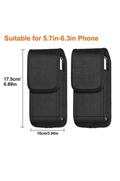 Choice 2Black 17.5x10cm Tactical Cell Phone Pouch Holster with Free D Shaped ...