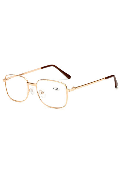 Choice +200 Gold Metal Frame Reading Glasses Men Square Full Frame Glasses Wo...
