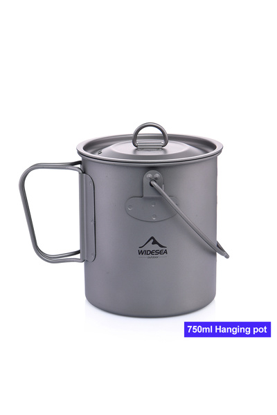 Choice widesea Ti Hang Pot 750ML Widesea Camping Mug Titanium Cup Tourist Tab...