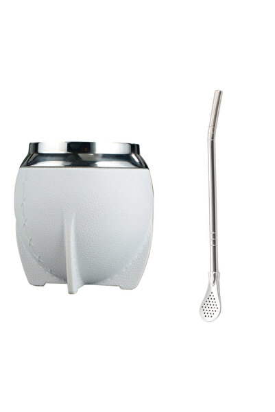 Choice 2.8L White LUSQI 280ml Yerba Mate Cup Comes With 1 Straw Portable Insu...