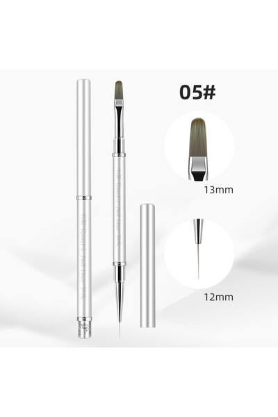 Choice10 P-H0673-5 1/6PCS Double Head Metal Handle Nail Brush Liner Brush Pai...