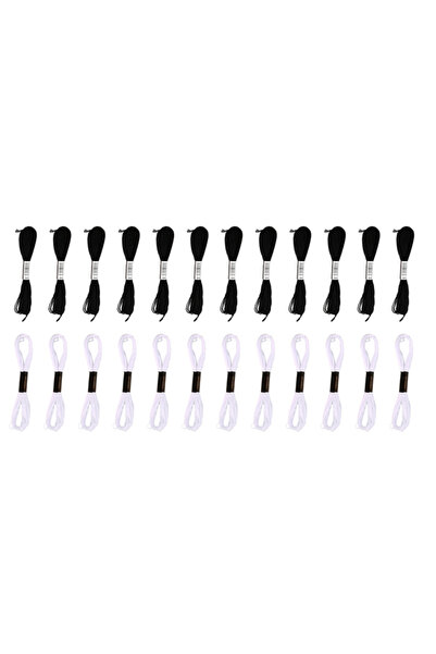 Choice 12 black 12white Cross Stitch Embroidery Thread for DIY Homemade Craft...